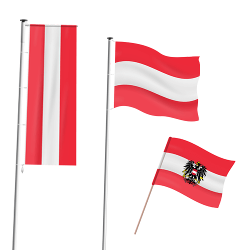 Österreichfahnen & Österreichflaggen (mit/ohne Adler)