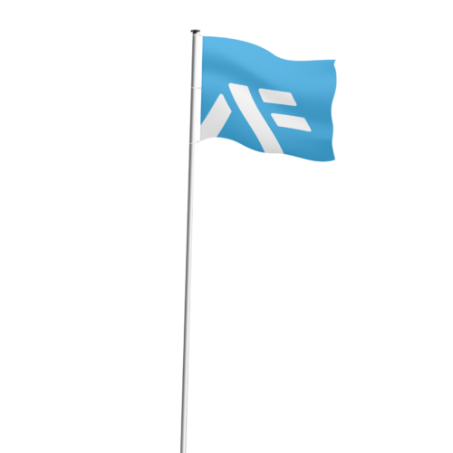 Hissfahne Logo blau