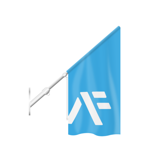 Hausschrägfahne Logo blau