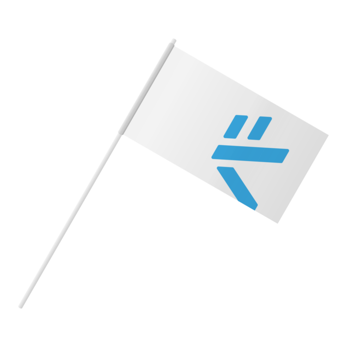 Papier Schwenkfahne Logo weiss