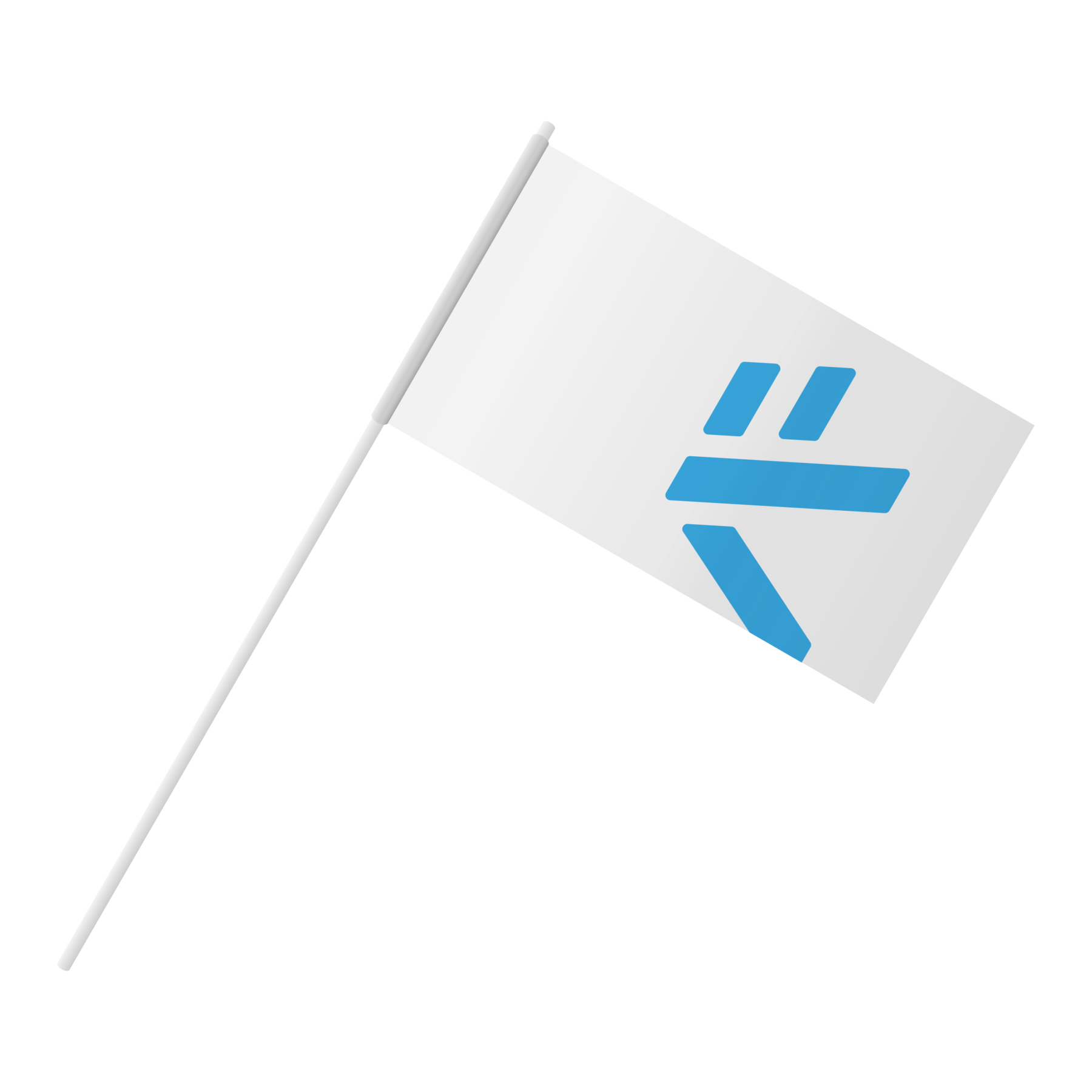 Papier Schwenkfahne Logo weiss