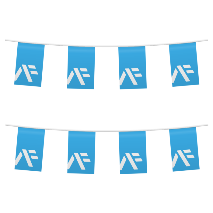 Banner-Girlanden (Fahnenketten) Logo blau