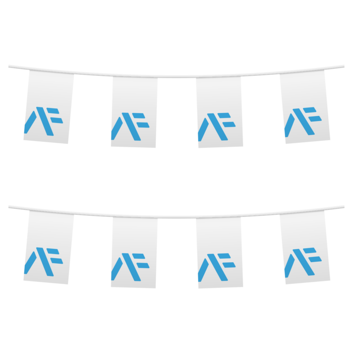 Banner-Girlanden (Fahnenketten) Logo weiss