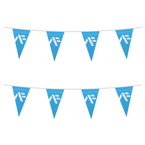 Wimpel-Girlanden (Fahnenketten) Logo blau