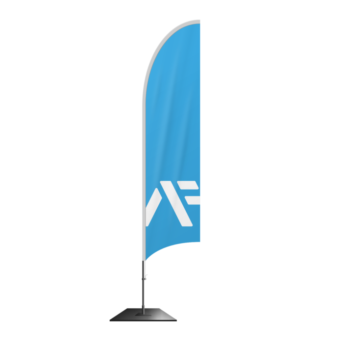 Beach Flag konkav Logo blau