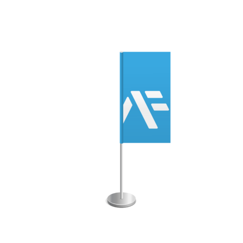 Tisch-Flagge Logo blau