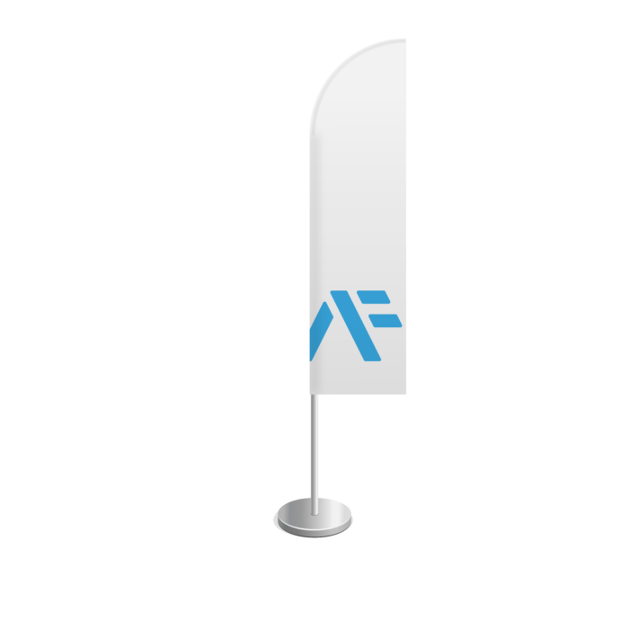Mini Beach Flag Segel Logo weiss