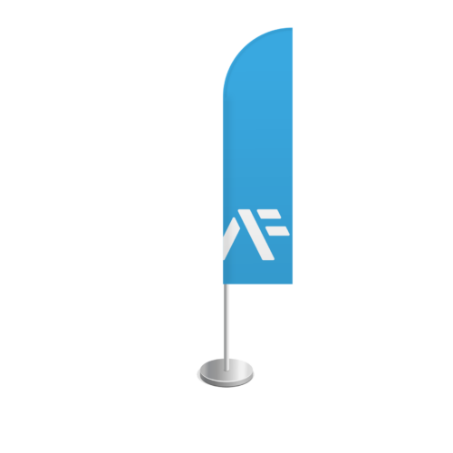 Mini Beach Flag Segel Logo blau